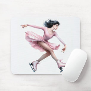 Mousepad Figura com Skates de gelo rosa