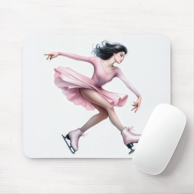 Mousepad Figura com Skates de gelo rosa (Com mouse)
