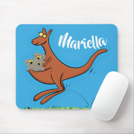 Mousepad Figura de desenho animado de canguru e koalas