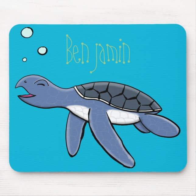 Mousepad Figura de desenho animado de tartaruga-do-mar (Frente)
