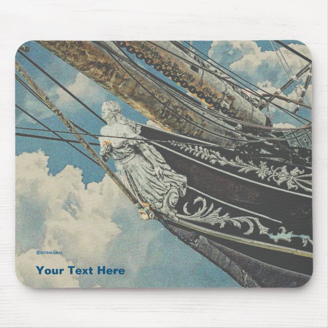 Mousepad Figura de proa da Barque Elissa (Frente)