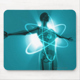 Mousepad Figura fêmea com uma folha de prova de um símbol