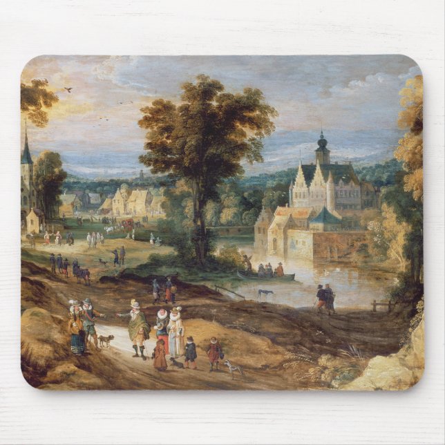 Mousepad Figuras em uma paisagem com o bey da vila e do (Frente)