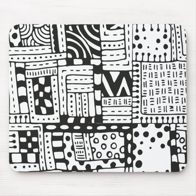 Mousepad Figuras inspiradas do abstrato do indiano (Frente)