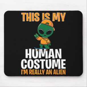 Mousepad Figurino de Halloween Esta é minha fantasia humana