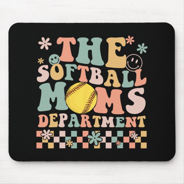 Mousepad Figurino do Dia de as mães do Sofball Mães Departm (Frente)