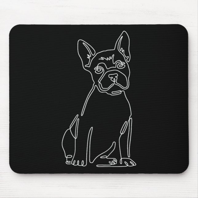 Mousepad Fila de Buldogue Arte Bonita Cachorro Divertido Mã (Frente)