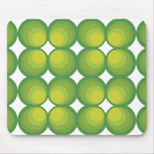 Mousepad Fileiras de círculo verde dos anos 70...