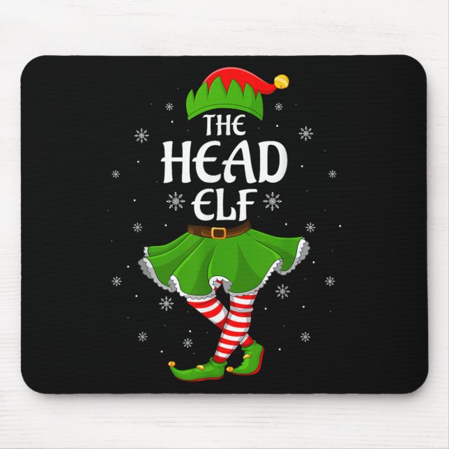 Mousepad Filha De Natal Da Cabeça Raparigas De Elf Mulheres (Frente)