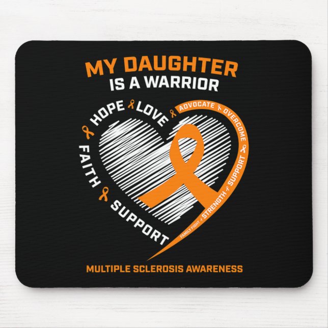 Mousepad Filha do Guerreiro Veste Laranja Esclerose Múltipl (Frente)