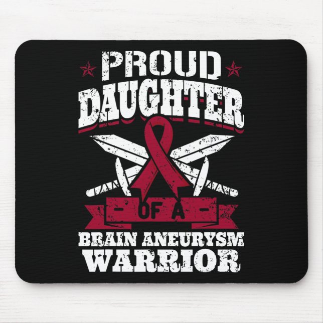 Mousepad Filha Orgulhosa De Um Guerreiro Aneurisma Do Céreb (Frente)