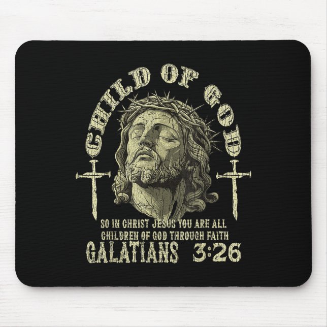 Mousepad Filho De Deus Gálatas 3_26 Versículo Bíblico Crist (Frente)