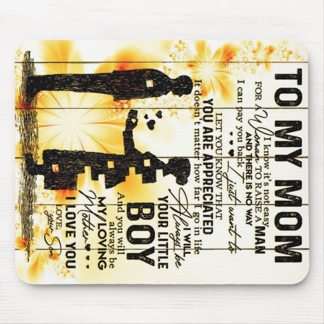 Mousepad Filho Para Minha Letra Mãe, Presente Familiar, (Frente)