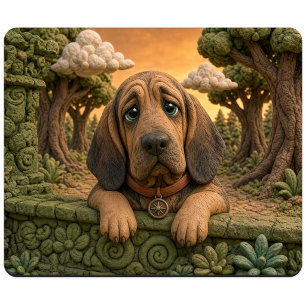 Mousepad Filhote de Bloodhound Fofo, Cachorro Bebê