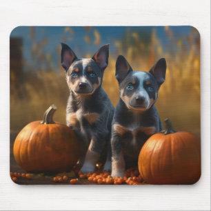 Mousepad Filhote de Blue Heeler Delícia de Outono Abóbora