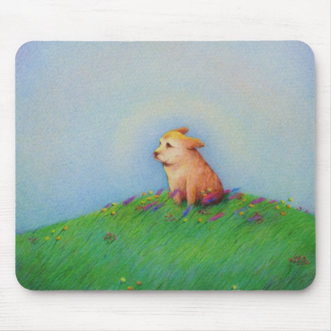 Mousepad Filhote de cachorro bonito do céu do primavera da (Frente)