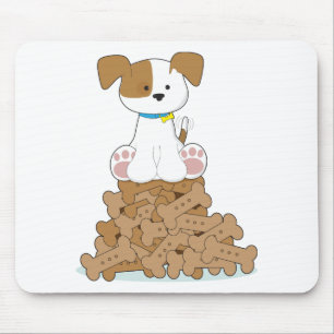 Mousepad Filhote de cachorro bonito e ossos