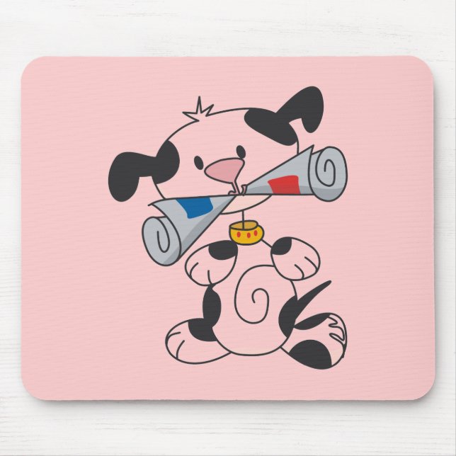 Mousepad Filhote de cachorro com t-shirt e presentes do jor (Frente)