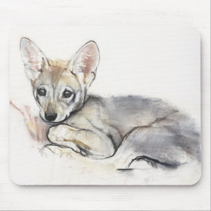 Mousepad Filhote de cachorro de lobo árabe ondulado 2009
