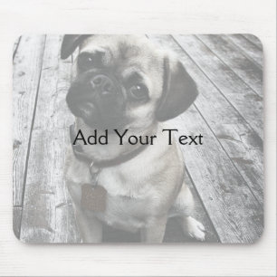 Mousepad Filhote de cachorro precioso do Pug em preto e