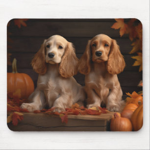 Mousepad Filhote de Cocker Spaniel Delícia de Outono Abóbor