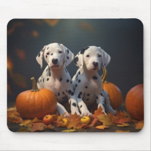 Mousepad Filhote de dálmata Delícia de Outono Abóbora