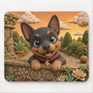 Mousepad Filhote de Doberman Pinscher Fofo, Cachorro Bebê