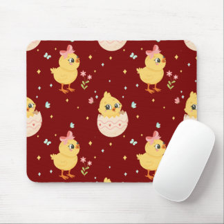 Mousepad Filhote de Páscoa Fofo com Padrão Sem Costura de L