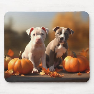 Mousepad Filhote de Pitbull Delícia de Outono Abóbora