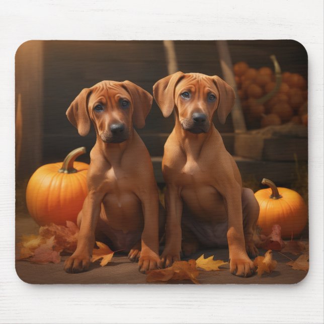 Mousepad Filhote de Ridgeback da Rodésia Delícia de Outono  (Frente)
