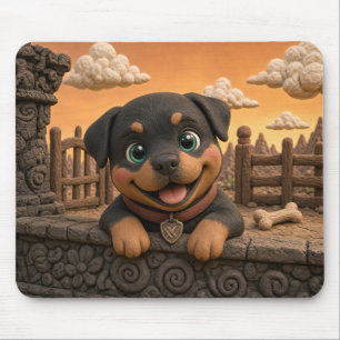 Mousepad Filhote de Rottweiler Fofo, Cachorro Bebê