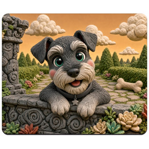 Mousepad Filhote de Schnauzer Gigante Fofo, Cachorro Bebê