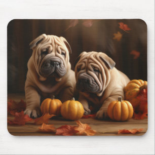 Mousepad Filhote de Shar Pei Delícia de Outono Abóbora