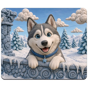 Mousepad Filhote de Siberian Husky Fofo, Cachorrinho
