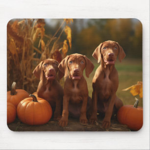 Mousepad Filhote de Vizsla Delícia de Outono Abóbora