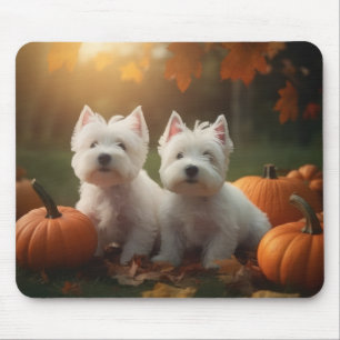 Mousepad Filhote de West Highland White Terrier Abóbora de