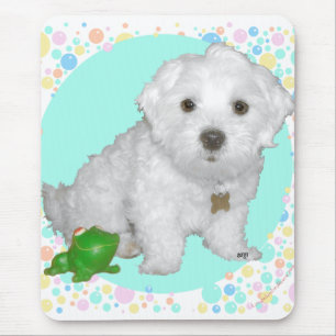 Mousepad Filhote maltês com bolhas