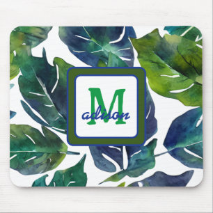 Mousepad Filodendron, filosofado, verde e azul