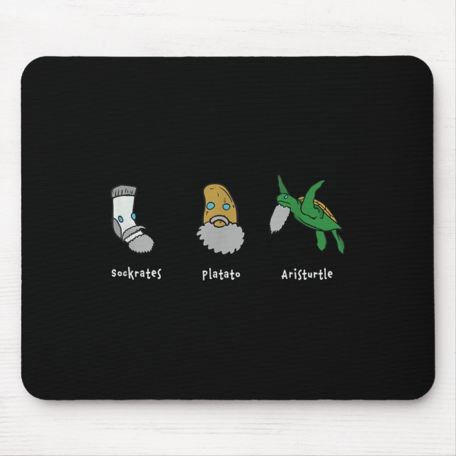 Mousepad Filosofia Sócrates Plato Aristóteles Design para P (Frente)
