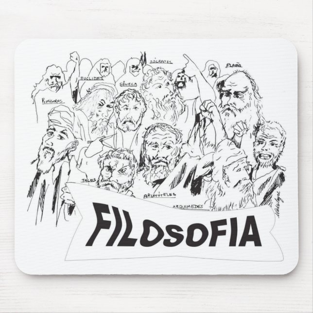 Mousepad FILOSOFOS platao aristoteles euclides sócrates (Frente)