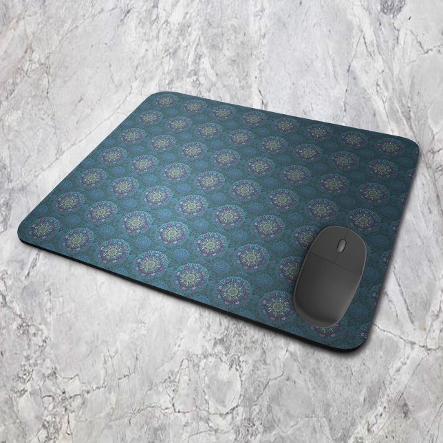 Mousepad Filtro da Força Aérea Floral Blue Manipur Mandala (Criador carregado)