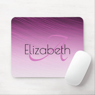 Mousepad Filtros de Mão Roxo de Monograma de Nome Personal