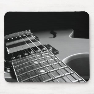 Mousepad Fim acima - B&W cinzento da guitarra elétrica