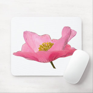 Mousepad Fim-acima cor-de-rosa de flutuação da papoila
