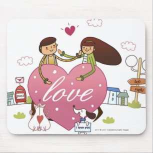 Mousepad Fim-acima de um casal que guardara uma forma do