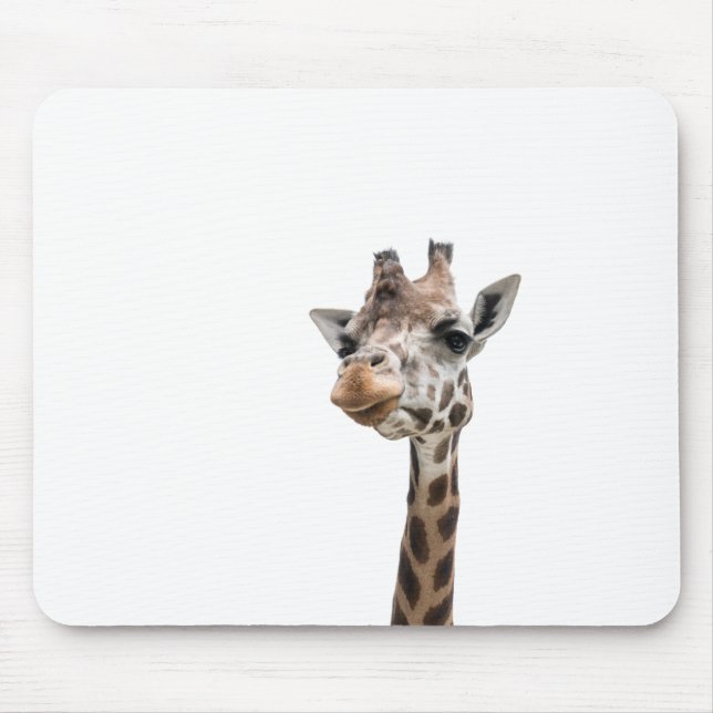 Mousepad Fim-acima de uma cara lindo do girafa (Frente)