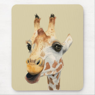 Mousepad Fim bonito acima da aguarela do girafa