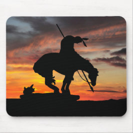 Mousepad Fim da silhueta de trilha com o mouse sunset