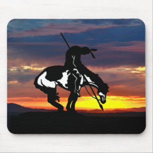 Mousepad Fim da silhueta de trilha com o mouse sunset