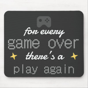 Mousepad Fim de Jogo Jogue Novamente Citação de Jogador